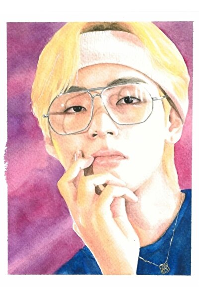 Universal Taehyung 'retro' Καλλιτεχνική Εκτύπωση Ξύλινη Αφίσα Διακοσμητική Ξύ...