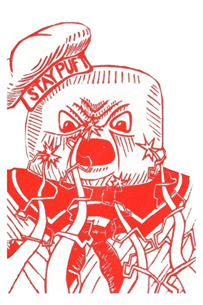 Universal Stay Puft - Dekorativni drveni poster sa motivom Ghostbustersa