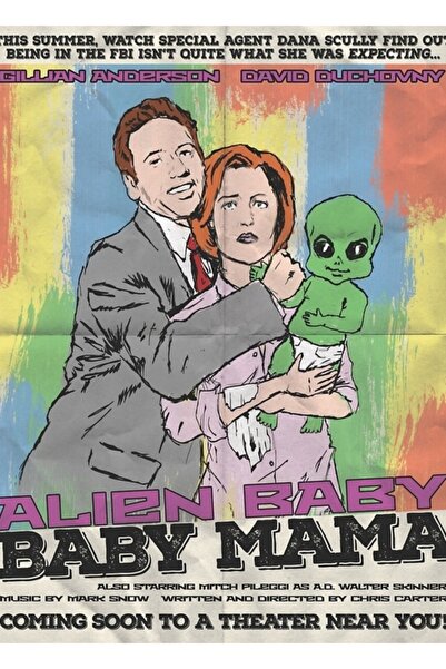 Universal Alien Baby Baby Mama - Ξύλινη διακοσμητική αφίσα ταινίας vintage, ζ...