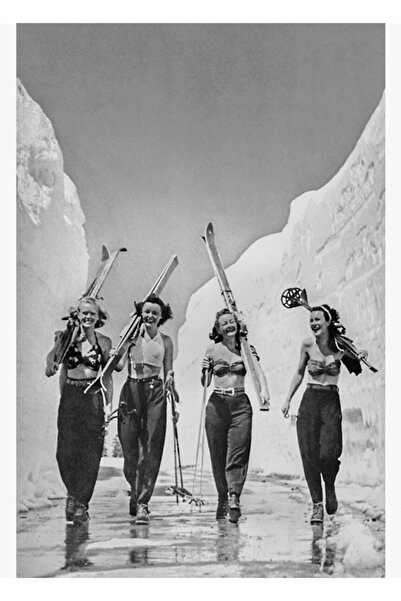 Universal Poster decorativ din lemn cu pictură vintage „Fetele au călărit pe ...