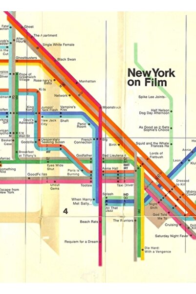 Universal Διακοσμητική ξύλινη αφίσα με χάρτη της Νέας Υόρκης σε στυλ μετρό