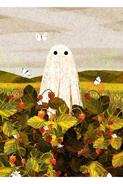 Universal Διακοσμητική ξύλινη αφίσα με σχέδιο Διάβολος σε ένα χωράφι φράουλας