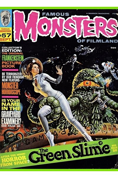 Universal Monștrii celebri - Poster decorativ din lemn cu pictură verde Slme