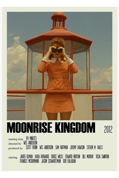 Universal Moonrise Kingdom Alternatif (1) Poster decorativ din lemn pentru pi...
