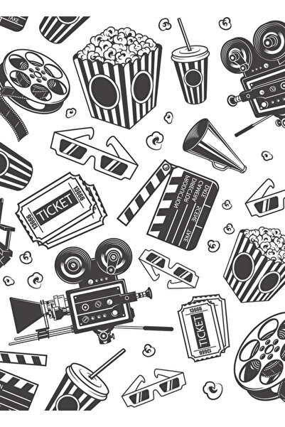 Universal Αδιάλειπτο Σχέδιο με Κινηματογραφικά Στοιχεία, Ξύλινη Διακοσμητική ...