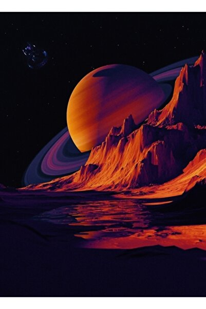 Universal Θέα από τον Πλανήτη Πορφυρό - Ξύλινη Διακοσμητική Αφίσα Ταμπλό