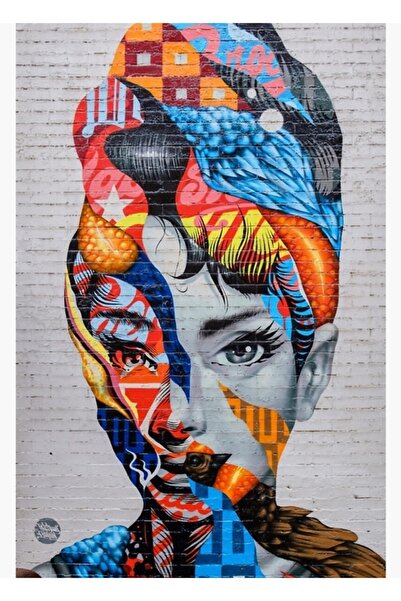 Universal Graffiti Audrey Hepburn în Little Italy, NYC, tablou decorativ din ...