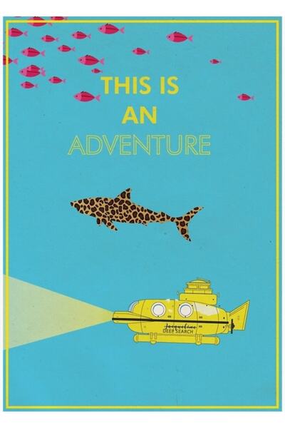 Universal Η Ζωή στο Νερό, Ξύλινη Διακοσμητική Αφίσα του Γουές Άντερσον