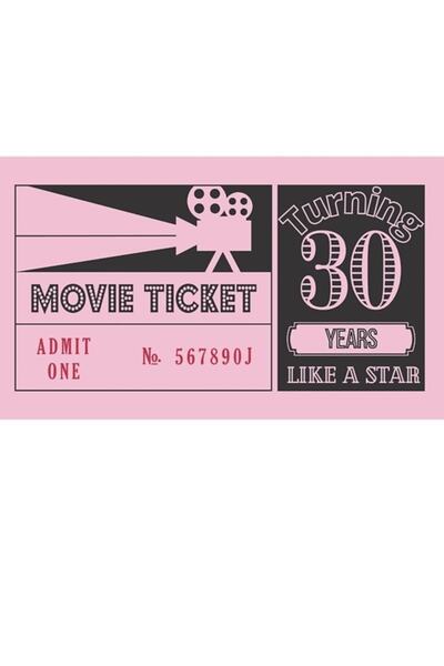 Universal Αστείο: Γεννήθηκες 30; Σαν ένα αστέρι! Βίντατζ Εισιτήριο Κινηματογρ...