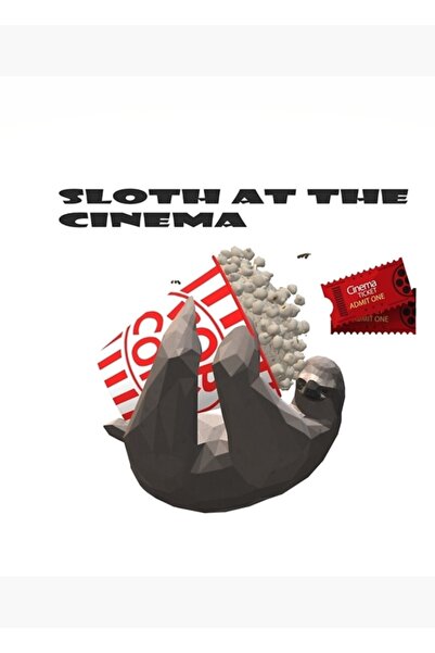 Universal Декоративен дървен плакат с ленивец в кино