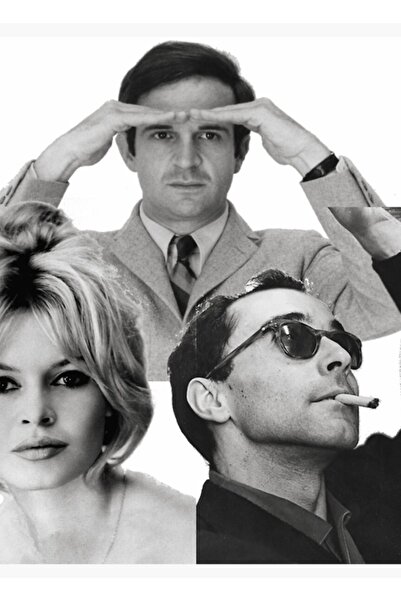 Universal Godard, Truffaut, Bardot - Poster decorativ din lemn, stil Noua Val...