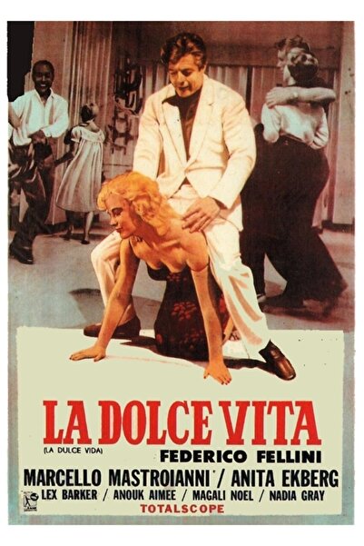 Universal La Dolce Vita Αισθητικό Τρέιλερ Ταινίας Federico Fellini Ξύλινη Αφί...