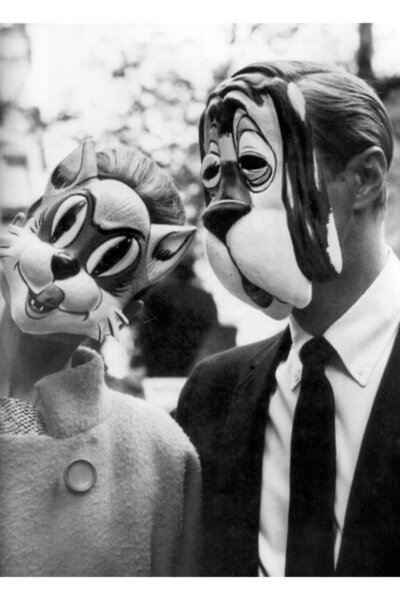 Universal Tablou Pisică și Câine Poster Decorativ din Lemn