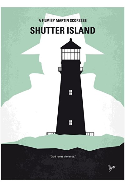 Universal No513- Poster decorativ din lemn cu tablou Shutter Island