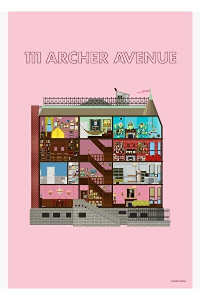 Universal 111 Арчър Авеню От Кралските Тененбаумс Декоративен дървен плакат с...