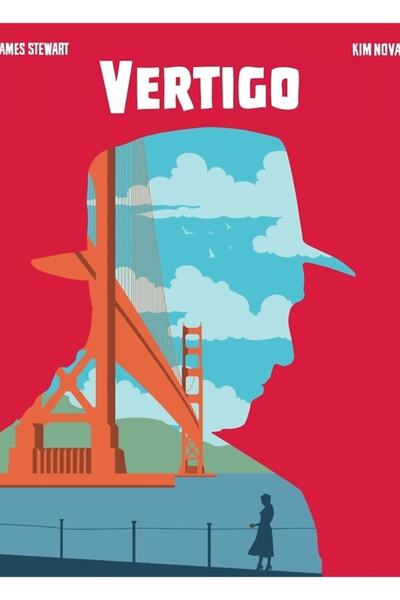 Universal Poster decorativ din lemn inspirat de arta filmului Vertigo