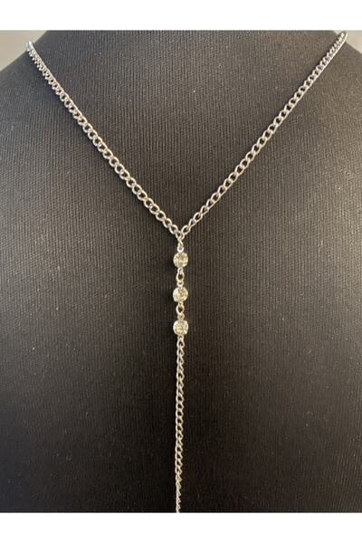 Qielle Kristal Taşlı Sırt Kolyesi - Sırt Zinciri - Back Chain - Body Chain