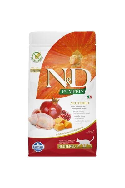 N&D Nd Pumpkin Tahılsız Bıldırcın Balkabaklı Narlı Kısır Kedi Maması 1,5 Kg