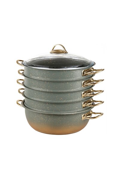 OMS 6091-C 28CM Granit Mantı Tencere Seti