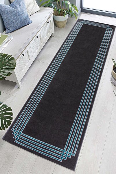 Payidar Halı Elit G6732 Antrasit Yeşil Dokuma Yolluk Halı