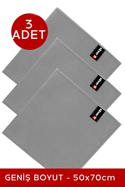 SİLVER HOME Mikrofiber 3lü Baklava Desen 50x70cm Kalın Dokulu Cam Bezi