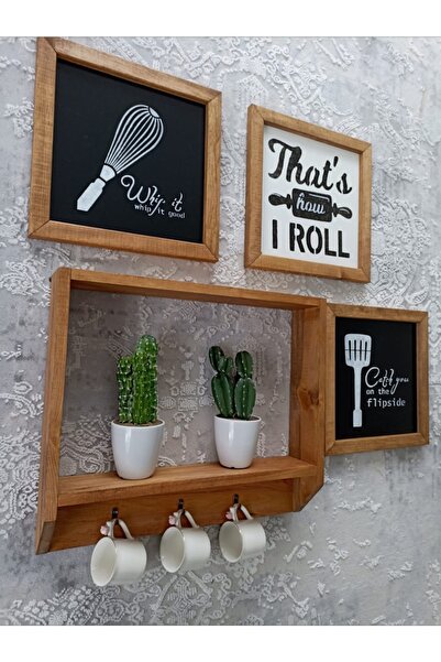 woodhomeworks Gerçek Ahşap Terekli Kahve Köşesi