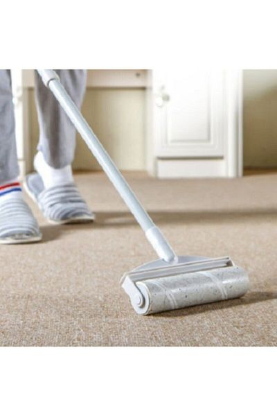 MOLTO Telescopic Long Handle Lint Removal Roller with Spare Head Lint Dusting Roller with Spare Head