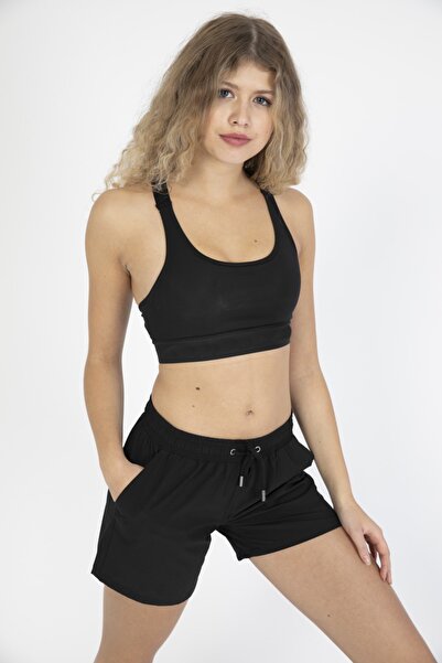 Miami Beach Women's Black Two Side Pockets Medium Size Fast Drying Swimsuit S...