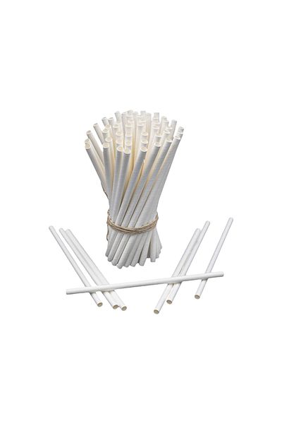 Bursa Pipet 100 White Paper Straws Frozen Paper Straws