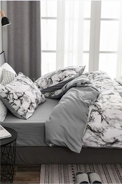 Always Single Double Sided Duvet Cover Set with Elastic Sheet