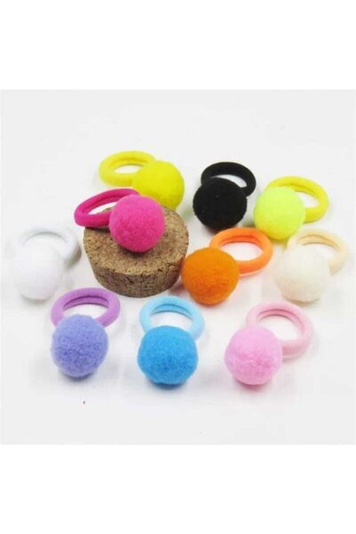 MutluBiDünya Lily Ponpon Lastik Toka 10'lu Ponpon