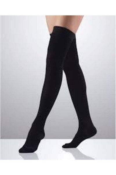 ORLEX Black Above Knee Medium Pressure (ccl2 - 23-32 Mmhg) Closed Toe Compression Stockings