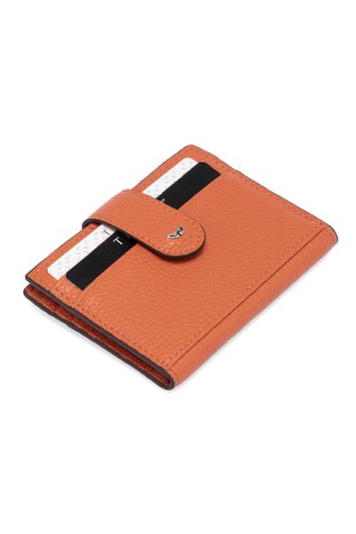 Tergan Orange Leather Men's Credit Card Holder 01617j35