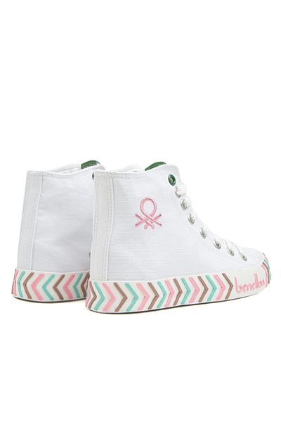 Benetton ® |   Bn-30625-3374 Λευκό Ροζ - Γυναικεία αθλητικά παπούτσια