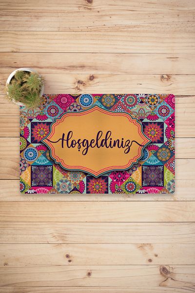Vagonik Welcome Digital Printed 50x70cm Decorative Multi-Purpose Indoor and Outdoor Door Mat