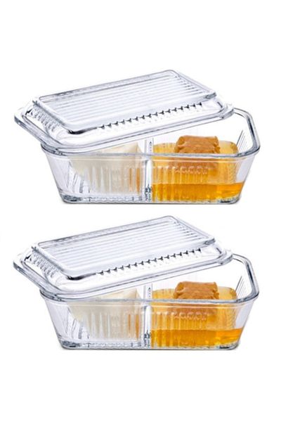 Paşabahçe Compartmented Glass Jam Bowl Set of 2