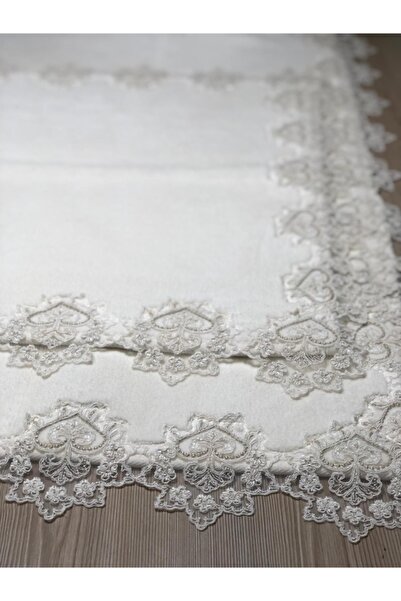 Kumru Çeyiz 2'li Güpürlü %100 Pamuk Halı Taban Banyo Paspası