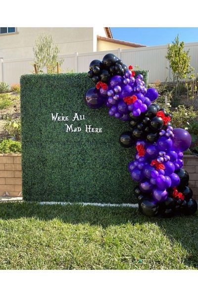 LOTUS PARTY 100 Pieces Metallic Purple Pastel Black Balloon Chain Set