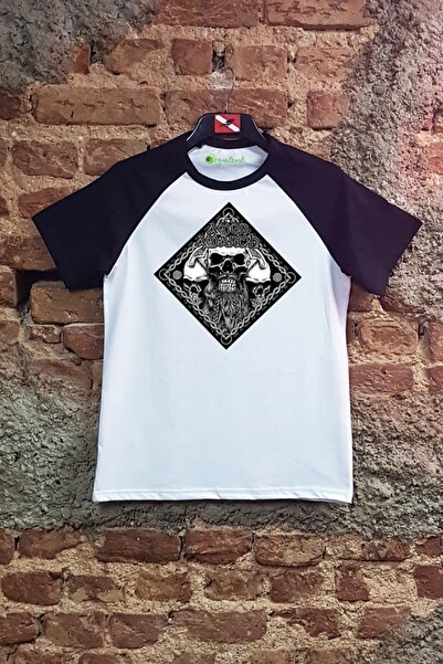 ScubaPromoTurkey Amon Amarth 1 Organska pletena majica sa raglan rukavima i p...