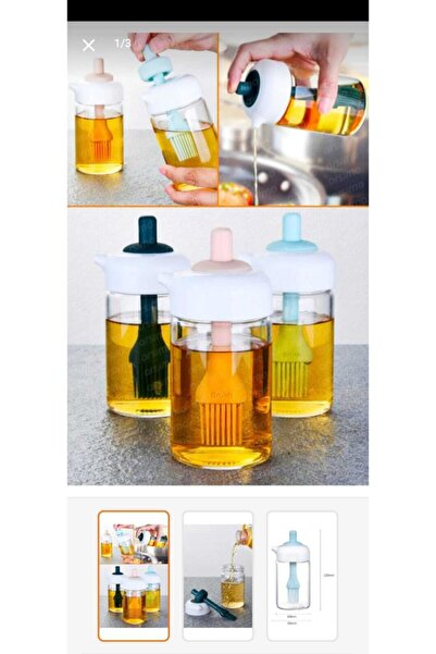 Genel Markalar 2 Fonksiyonlu Yağ Sos Dağıtıcı Silikon Fırçalı Cam Yağ Sos Kav...