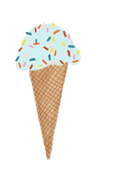 Universal Sprinkles Ile Minty Blue Dondurma Külahı Tablo Ahşap Poster Dekoratif