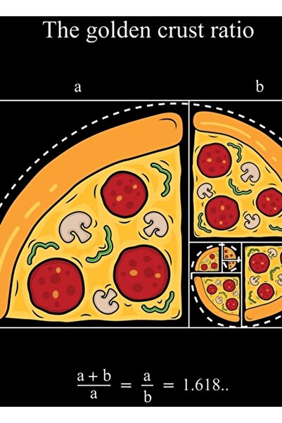 Universal Poster decorativ din lemn cu pizza în proporție de aur