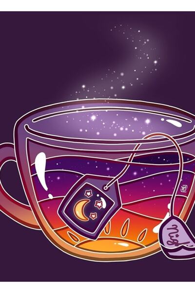 Universal Декоративен дървен плакат със закат и чаена маса