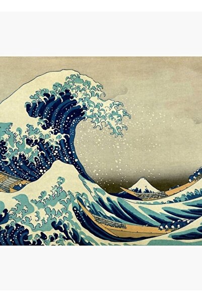 Universal Hokusai, Kanagawa'daki Büyük Dalga, Japonya, Japonca Tablo Ahşap Poster Dekoratif