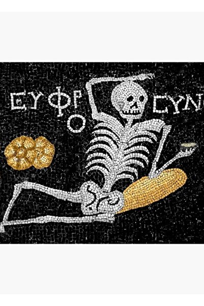 Universal Neşeli Olun, Hayatın Keyfini Çıkarın - Antik Yunan Mozaiği Tablo Ah...