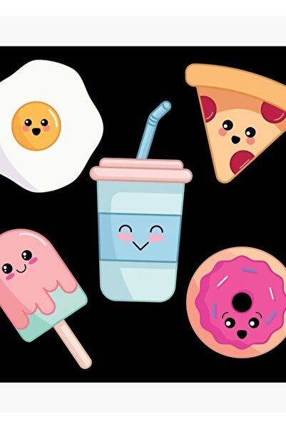 Universal Kawaii Abur Cubur Paketi Tablo Ahşap Poster Dekoratif