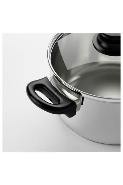 IKEA Annons 2.8 Lt Glass-Stainless Steel Pot - Nemostore
