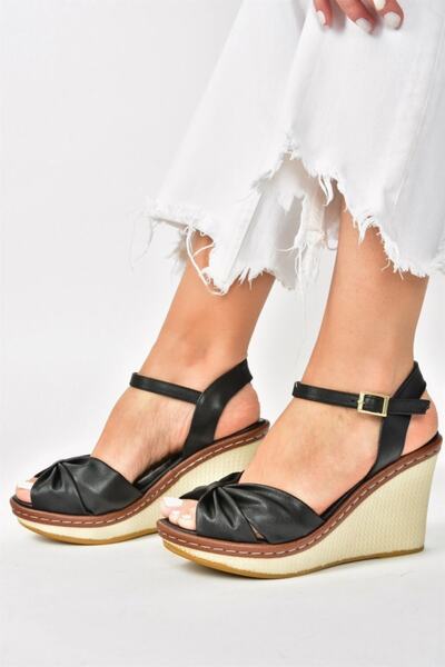 Fox Shoes Black Wedge Heeled Women's Shoes M674040409