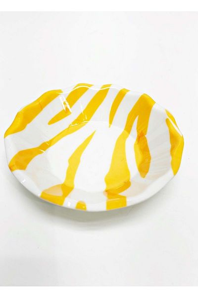 Jenisa Melamine Yellow Zebra Color Tea Plate 6 Pieces