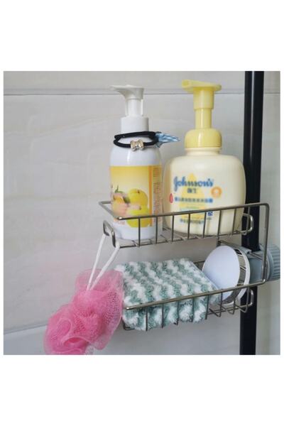 Genel Markalar Metal Lavabo Rafı Organizer Iki Katlı Sabunluk